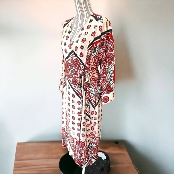 Zara Woman, wrap dress, size M, midi length, attached ties, excellent condition - Picture 1 of 7